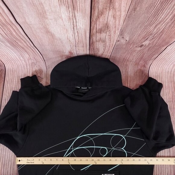 Boxraw Mens Size Small Disciplined Thought Action Oversized Hoodie Black - Picture 14 of 15